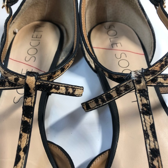 Sole Society Leopard Print Pointed Toe Flats 10 - Picture 4 of 8